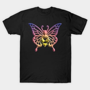 Wolf and butterfly 3d super soft blend drawing cute cool colorful T-Shirt